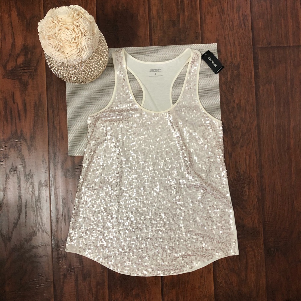 Express Sequin Racerback Top